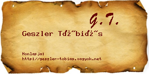 Geszler Tóbiás névjegykártya